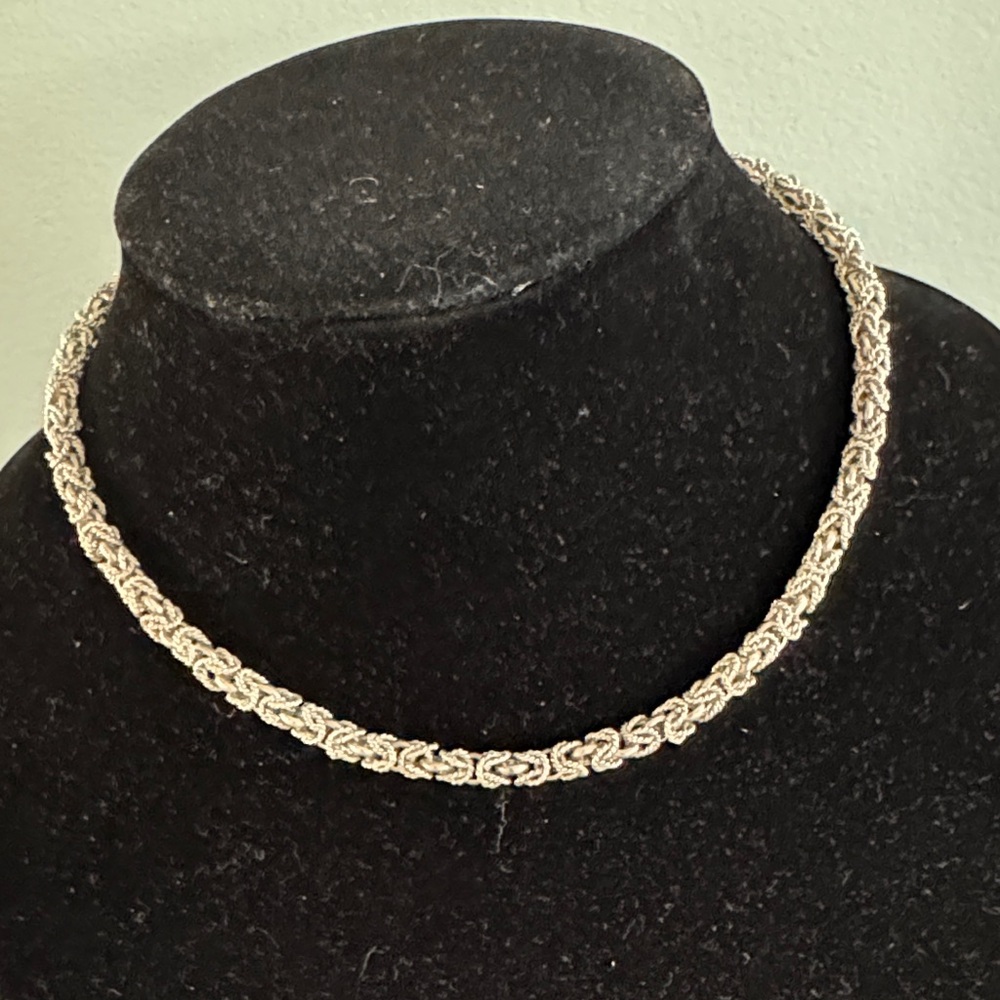Sterling silver Byzantine link‎ chain 16”
